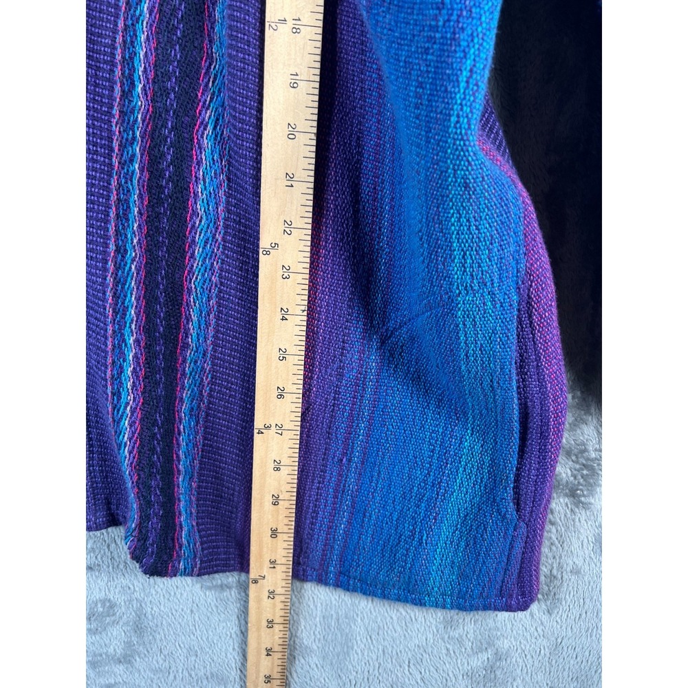 Greentree Weavers Handwoven Cardigan Jacket Womens L/XL Multicolor Boho Chic Vtg - Picture 5 of 16
